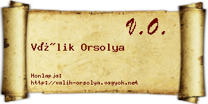 Válik Orsolya névjegykártya