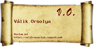 Válik Orsolya névjegykártya